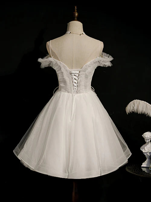 Aimishang Lovely Sweetheart Beaded Tullle Homecoming Dress Party Dress Short Prom Dresss No With Neck accessories