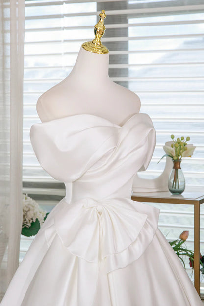 Aimishang Lovely A-Line Off the Shoulder Lace-up Back Satin Short Birthday Party Dress Cute Homecoming Dress