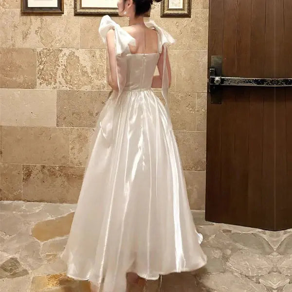 Aimishang Lovely A-Line Square Neckline Party Evening Dress Cute Sleeveless Long Formal Prom Dress