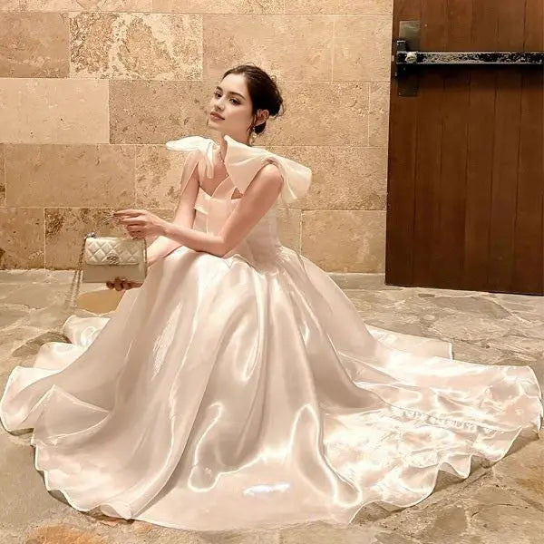 Aimishang Lovely A-Line Square Neckline Party Evening Dress Cute Sleeveless Long Formal Prom Dress