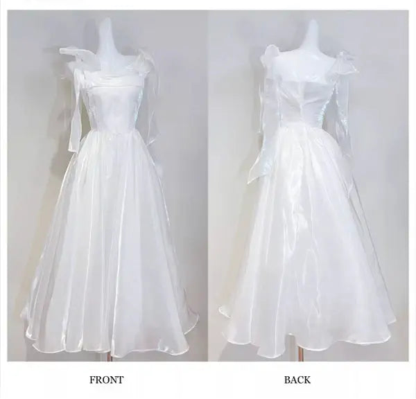 Aimishang Lovely A-Line Square Neckline Party Evening Dress Cute Sleeveless Long Formal Prom Dress