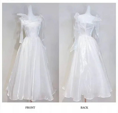 Aimishang Lovely A-Line Square Neckline Party Evening Dress Cute Sleeveless Long Formal Prom Dress