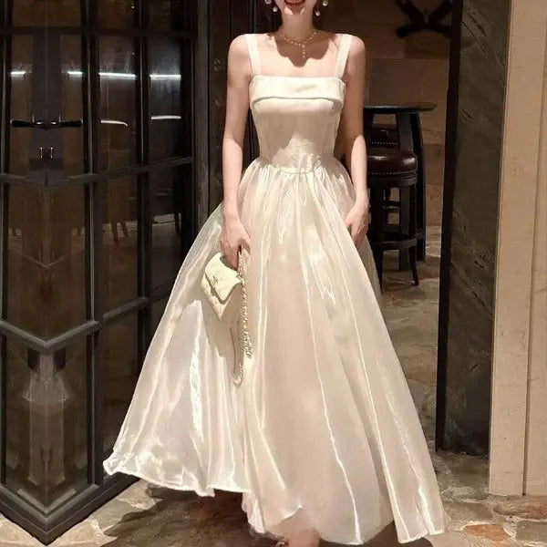 Aimishang Lovely A-Line Square Neckline Party Evening Dress Cute Sleeveless Long Formal Prom Dress