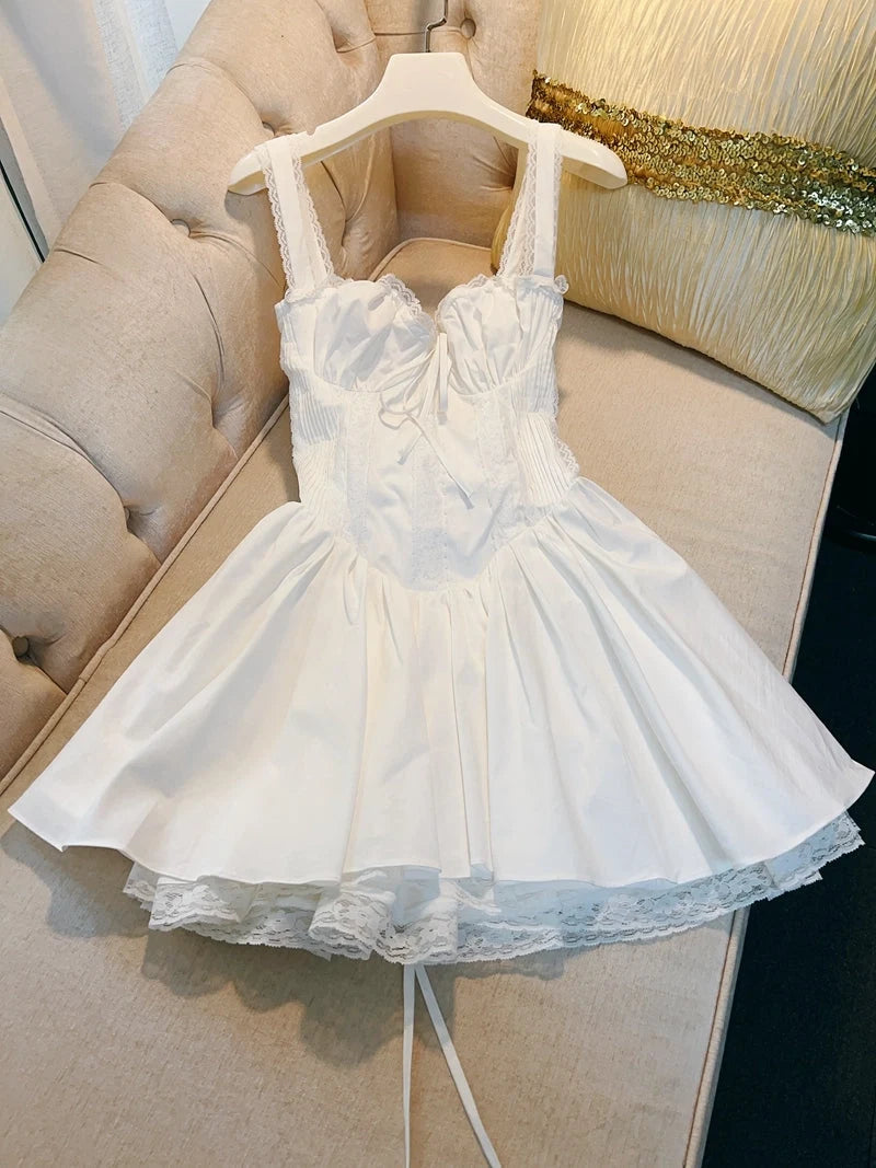Aimishang Lovely A-Line Sweetheart Neck Sleeveless Lace Up Back Short Homecoming Dress Mini Party Dress