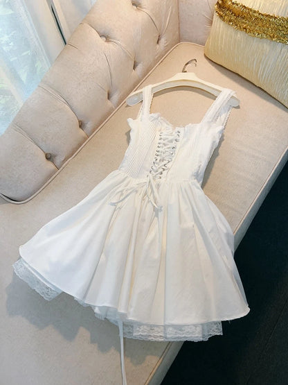 Aimishang Lovely A-Line Sweetheart Neck Sleeveless Lace Up Back Short Homecoming Dress Mini Party Dress