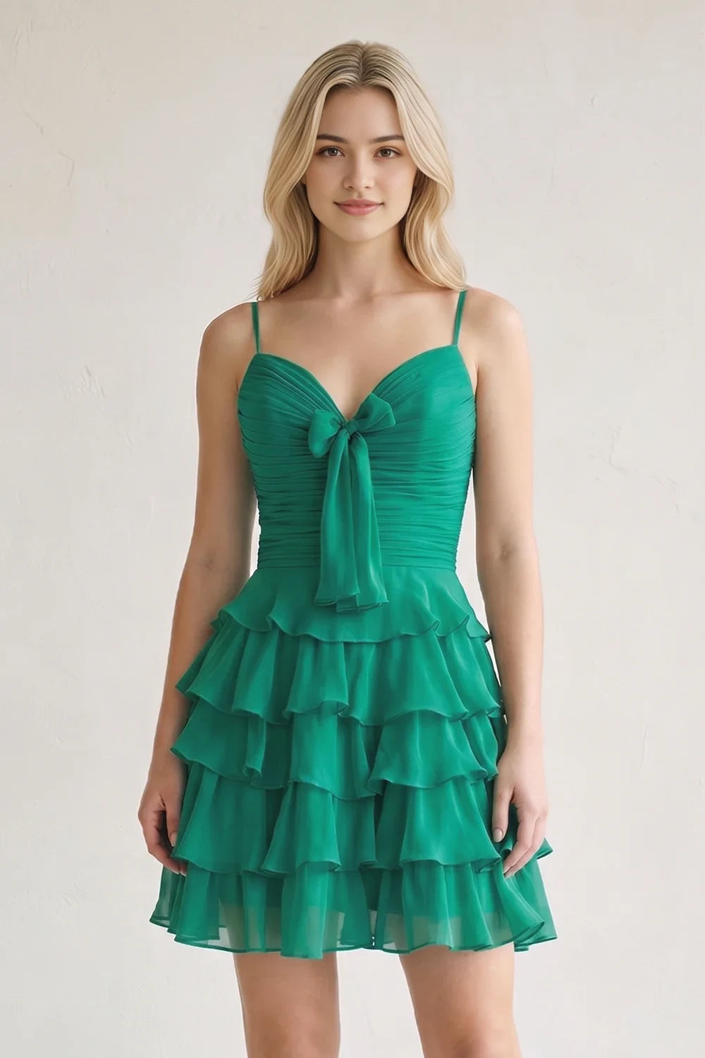 Aimishang Lovely A-Line Sweetheart Sleeveless Ruffled Chiffon Short Length Homecoming Dress