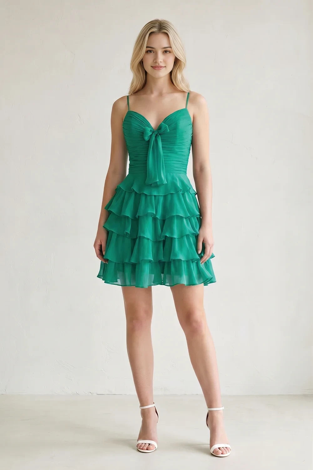Aimishang Lovely A-Line Sweetheart Sleeveless Ruffled Chiffon Short Length Homecoming Dress