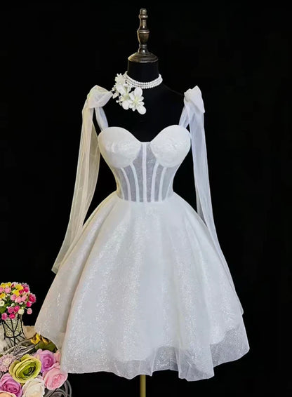 Aimishang Lovely A Line Bow Straps Short 16th Birthday Party Dress Cute Homecoming Dress