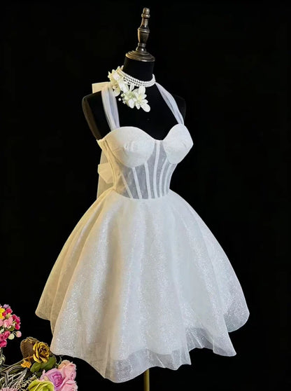 Aimishang Lovely A Line Bow Straps Short 16th Birthday Party Dress Cute Homecoming Dress