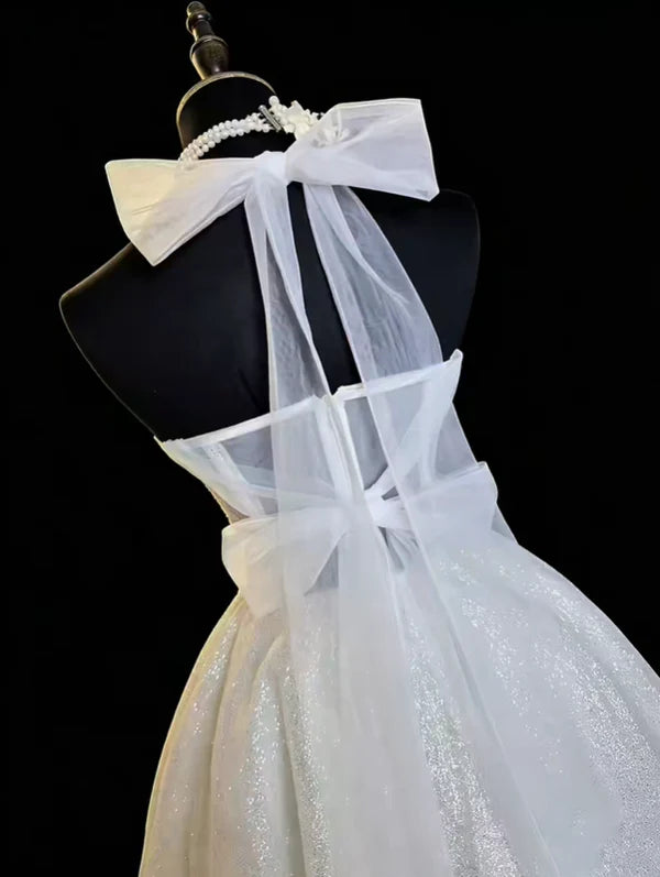 Aimishang Lovely A Line Bow Straps Short 16th Birthday Party Dress Cute Homecoming Dress