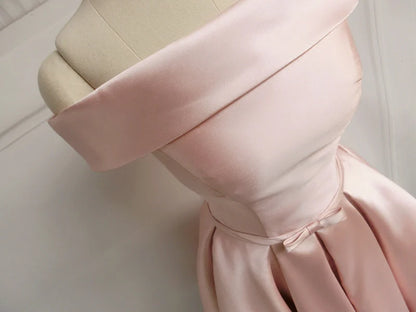 Aimishang Lovely A Line Off Shoulder Satin Short Formal Prom Dress Pretty Homecoming Dress