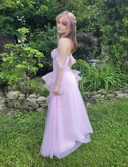 Aimishang Lovely A Line Off the Shoulder Party Evening Gown Cute Long Formal Prom Dress