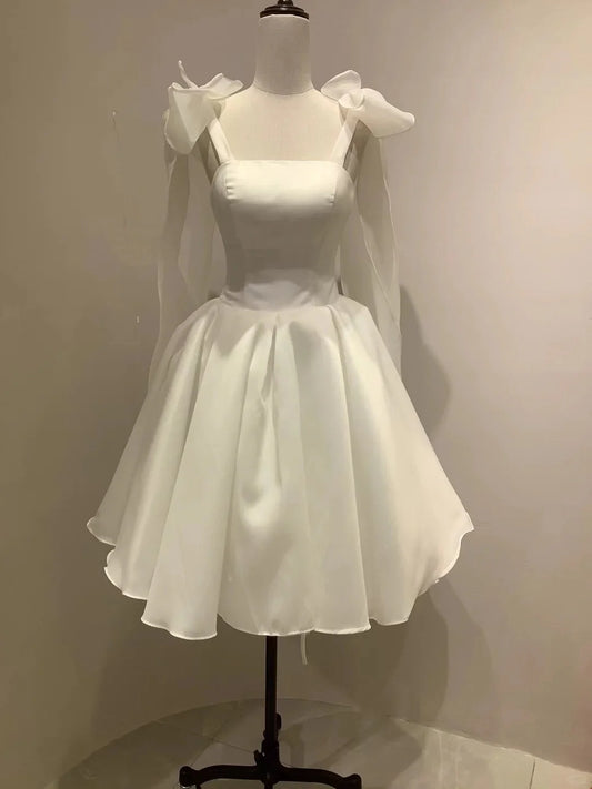 Aimishang Lovely A Line Princess Prom Dress Simple Homecoming Dress With Bow Charming Birthday Party Dress