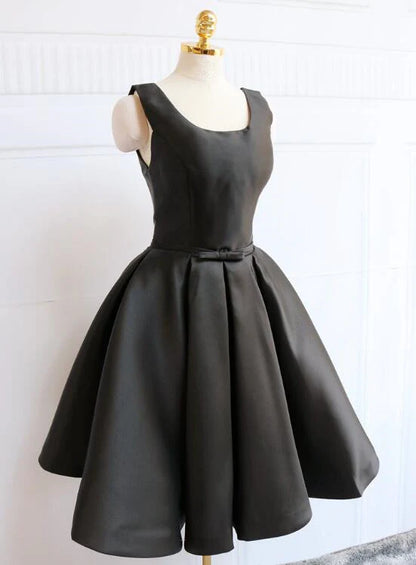 Aimishang Lovely A Line Sleeveless Black Formal Prom Dress Pretty Homecoming Dress With Bow