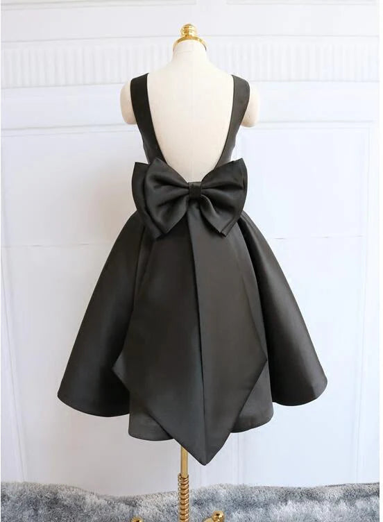 Aimishang Lovely A Line Sleeveless Black Formal Prom Dress Pretty Homecoming Dress With Bow