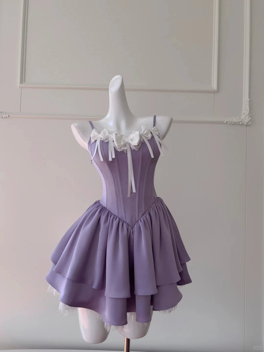 Aimishang Lovely A Line Spaghetti Straps Purple Sleeveless Summer Short Graduation Party Dress Elegant Homecoming Dress With Bow