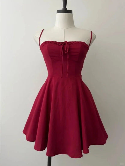 Aimishang Lovely A Line Spaghetti Straps Short Homecoming Dress Sleeveless Summer Birthday Party Dress