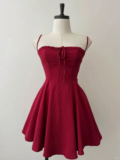 Aimishang Lovely A Line Spaghetti Straps Short Homecoming Dress Sleeveless Summer Birthday Party Dress