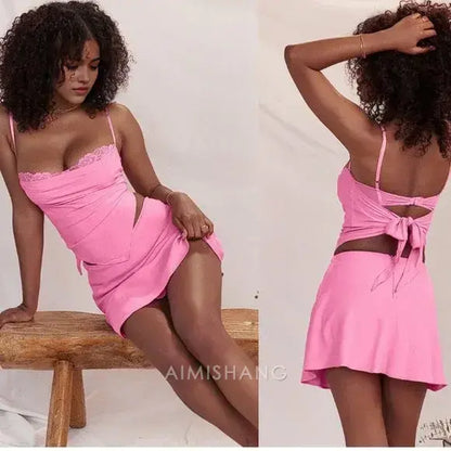 Aimishang Lovely A Line Spaghetti Straps Short Prom Dress Charming Homecoming Dress Sweetheart Birthday Party Dress