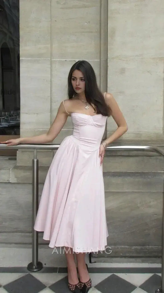 Aimishang Lovely A Line Spaghetti Straps Sleeveless Formal Prom Dress Elegant Party Evening Gowns Sweet Graduation Dress