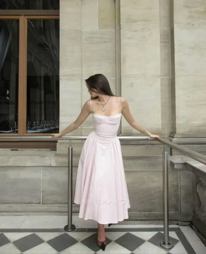 Aimishang Lovely A Line Spaghetti Straps Sleeveless Formal Prom Dress Elegant Party Evening Gowns Sweet Graduation Dress