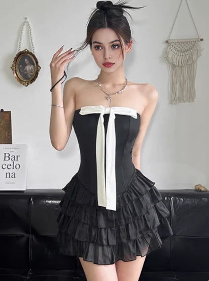 Aimishang Lovely A Line Strapless Sleeveless Layered Short Formal Party Dress Cute Mini Birthday Homecoming Dress