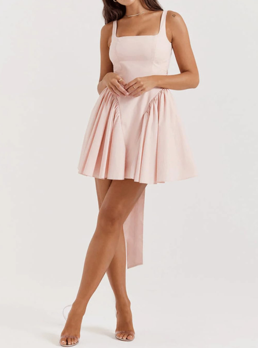 Aimishang Lovely A Line Straps Open Back Homecoming Dress Sweet Birthday Party Dress  Short Prom Dress With Bow