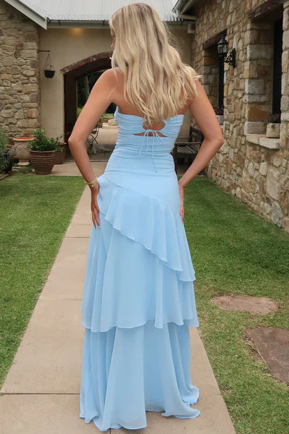 Aimishang Lovely A Line Sweetheart Strapless Sleeveless Graduation Party Dress Cute Long Formal Prom Dress