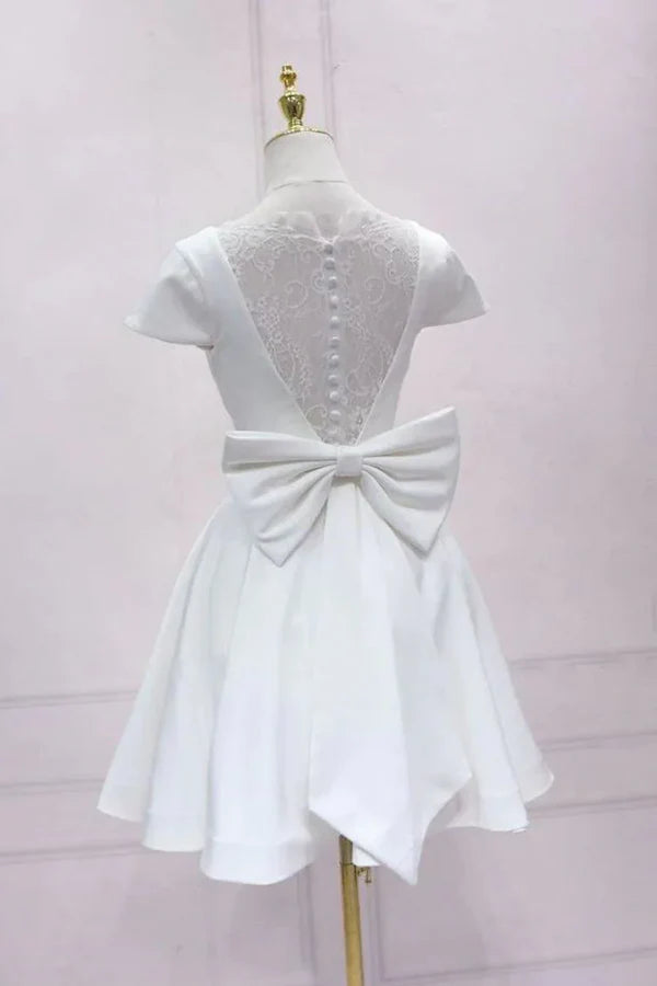 Aimishang Lovely A Line V-neck Cap Sleeves Short / Mini Summer Simple Homecoming Dress With Bow