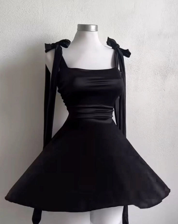 Aimishang Lovely Black A Line Straps Sleeveless Summer Short / Mini Simple Homecoming Dress For Girls