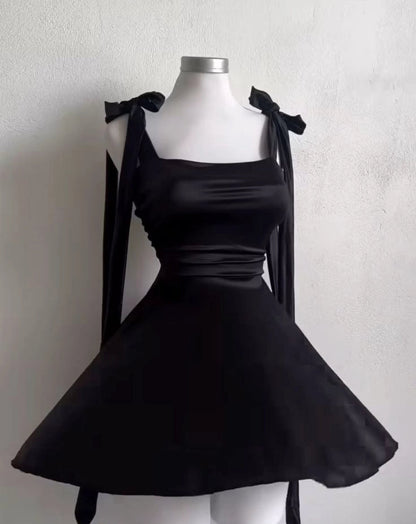Aimishang Lovely Black A Line Straps Sleeveless Summer Short / Mini Simple Homecoming Dress For Girls
