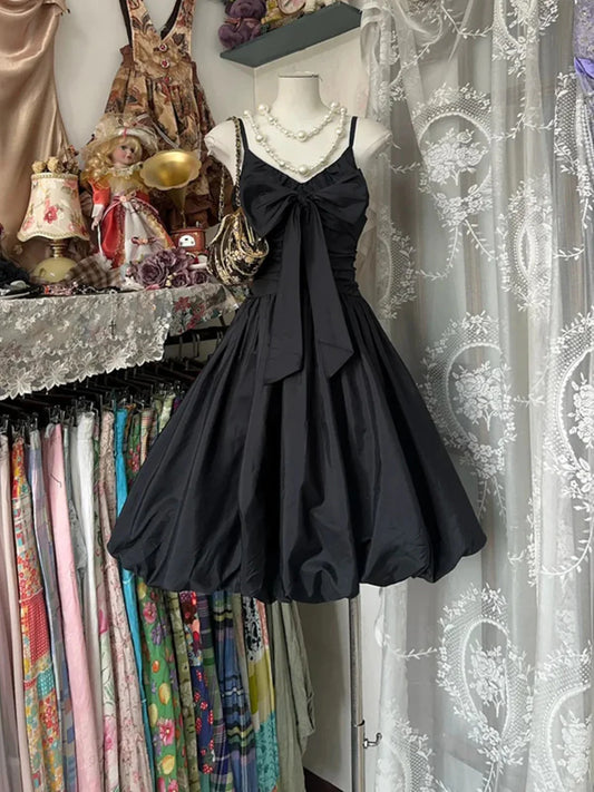 Aimishang Lovely Black A Line Straps V Neck Sleeveless Formal Prom Dress Elegant Homecoming Dress