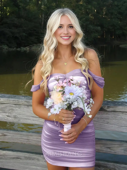 Aimishang Lovely Bodycon Off The Shoulder Homecoming Dress Sweet Birthday Party Dress Summer Holiday Mini Dress