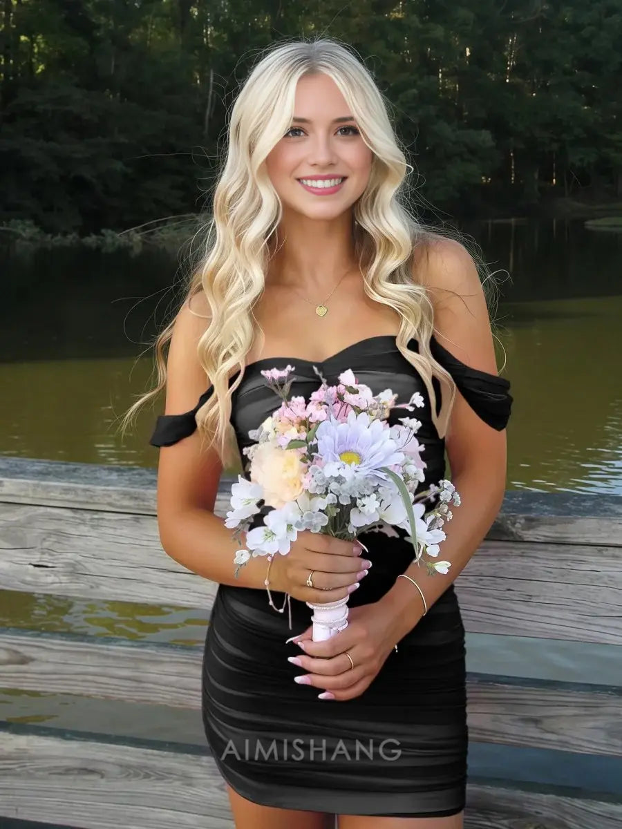Aimishang Lovely Bodycon Off The Shoulder Homecoming Dress Sweet Birthday Party Dress Summer Holiday Mini Dress