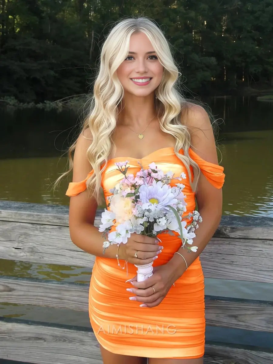 Aimishang Lovely Bodycon Off The Shoulder Homecoming Dress Sweet Birthday Party Dress Summer Holiday Mini Dress