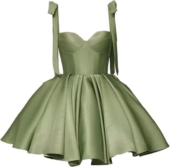 Aimishang Lovely Green Sweetheart Neck A Line Straps Sleeveless Short/Mini Graduation Party Dress Cute Summer Homecoming Dress