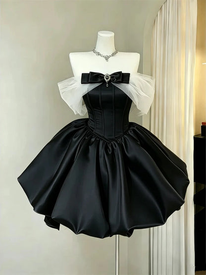 Aimishang Lovely Off the Shoulder Blue/Pink/Black Short Summer Birthday Party Dress Cute Homecoming Dress