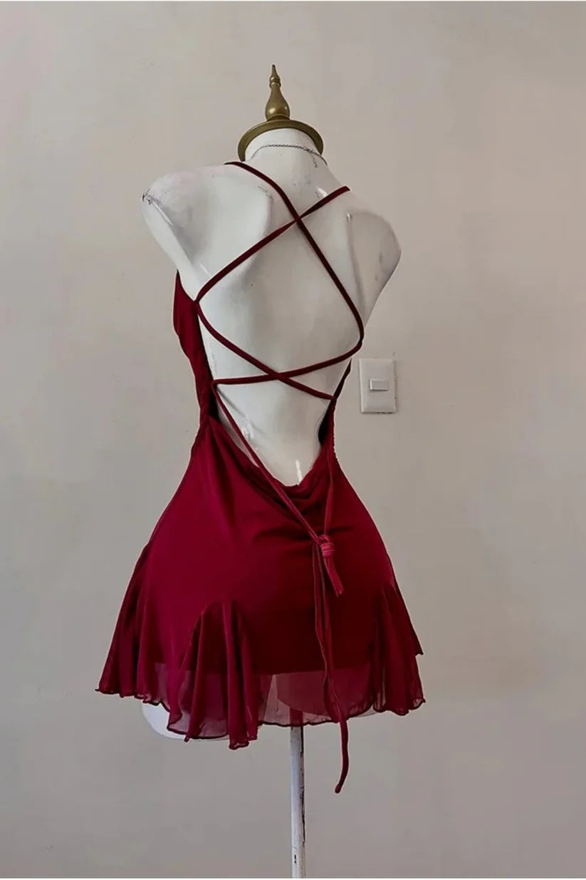 Aimishang Lovely Spaghetti Strap Sleeveless Homecoming Dress Simple Mini Summer Party Dress