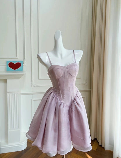 Aimishang Lovely Spaghetti Straps Sleeveless A Line Purple Short Summer Homecoming Dress Chic Graduation Party Dress