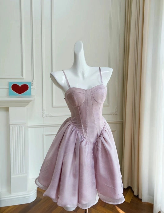Aimishang Lovely Spaghetti Straps Sleeveless A Line Purple Short Summer Homecoming Dress Chic Graduation Party Dress