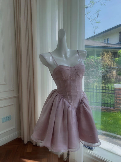 Aimishang Lovely Spaghetti Straps Sleeveless A Line Purple Short Summer Homecoming Dress Chic Graduation Party Dress