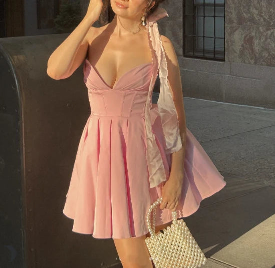 Aimishang Lovely Strapless A Line Sleeveless Short Birthday Party Dress Sweet Graduation Homecoming Dress