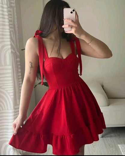 Aimishang Lovely Straps A Line Sweetheart Sleeveless Short Summer Birthday Party Dress Cute Graduation Homecoming Dress