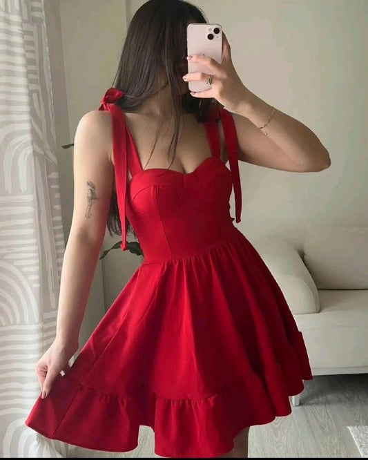 Aimishang Lovely Straps A Line Sweetheart Sleeveless Short Summer Birthday Party Dress Cute Graduation Homecoming Dress