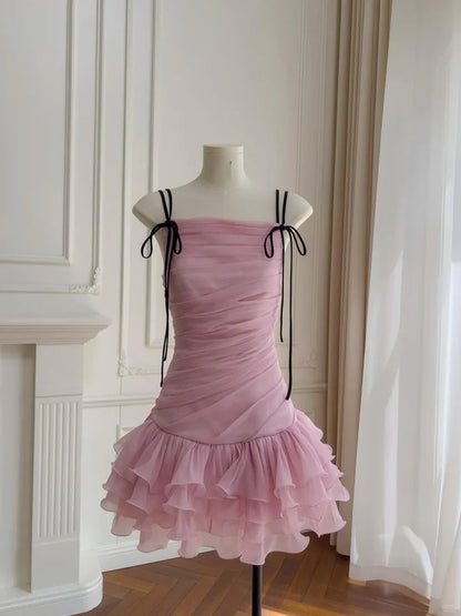 Aimishang Lovely Straps Pleated Ruffle Layered Short 16th Birthday Party Dress Cute Homecoming Dress