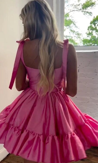 Aimishang Lovely Straps Sweetheart Neck A Line Sleeveless Short Graduation Party Dress Cute Summer Homecoming Dress