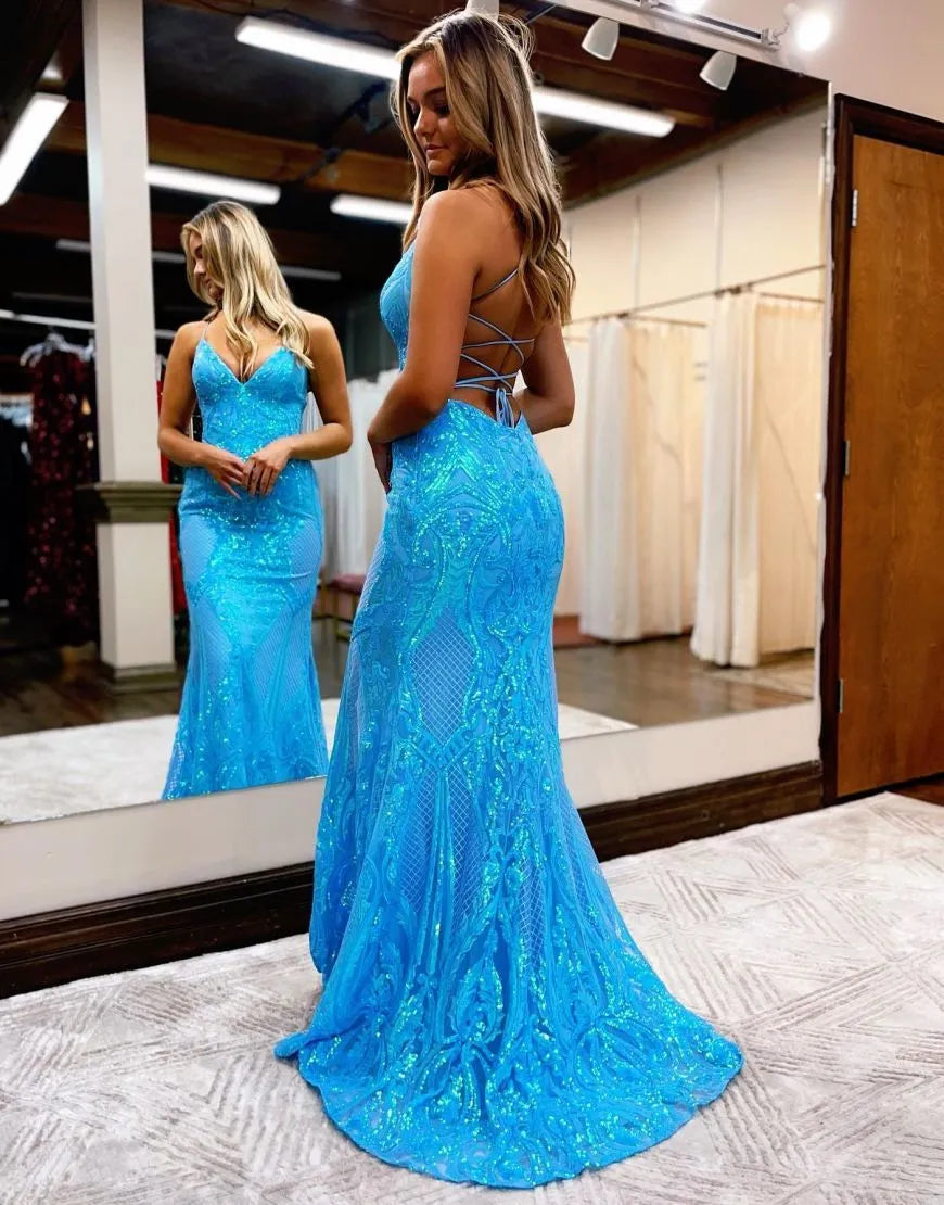 Wholesale Mermaid Corset Back Prom Dress With Sequin