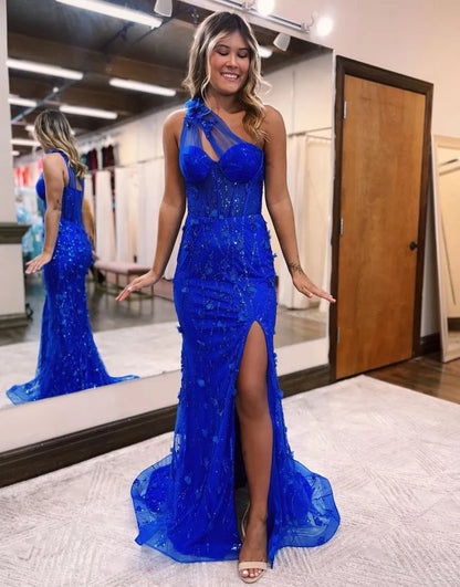 Wholesale Prom Dress Mermaid One Shoulder With Split