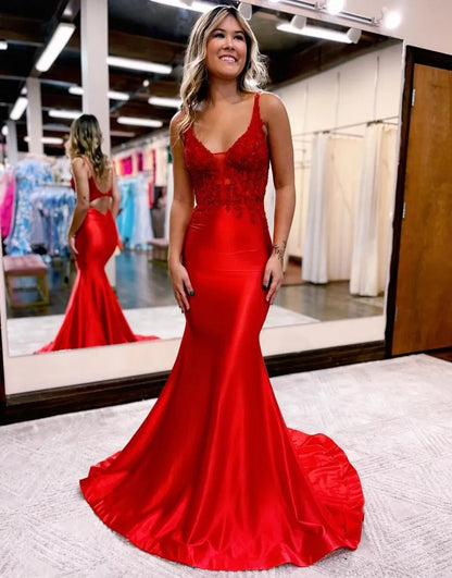 Wholesale Prom Dress Mermaid Straps Neck Keyhole Back