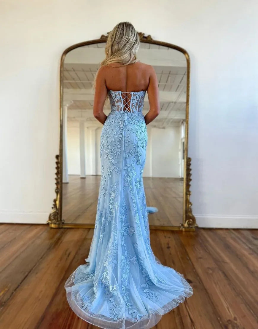 Wholesale Mermaid Prom Dress Corset Back With Appliques